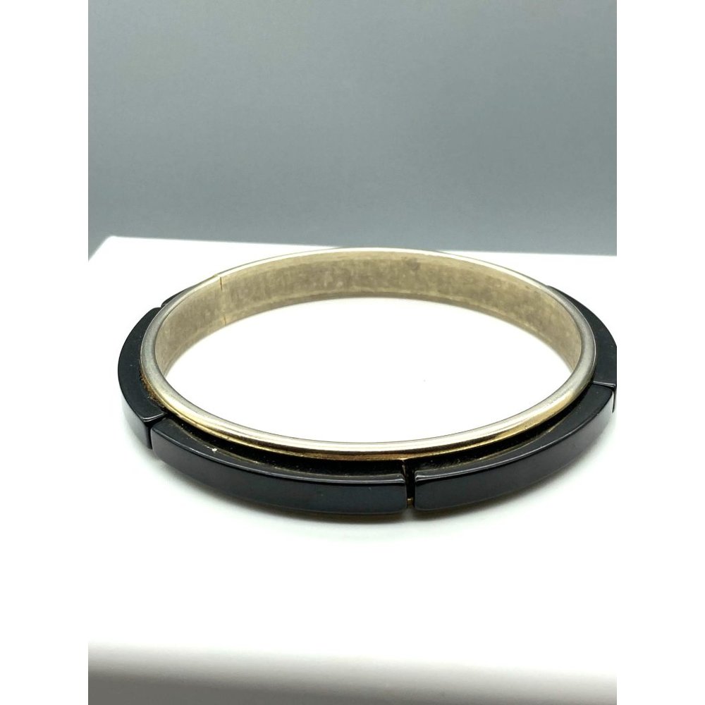 Vintage Bangle With Segmented Lucite Blocks On Go… - image 2